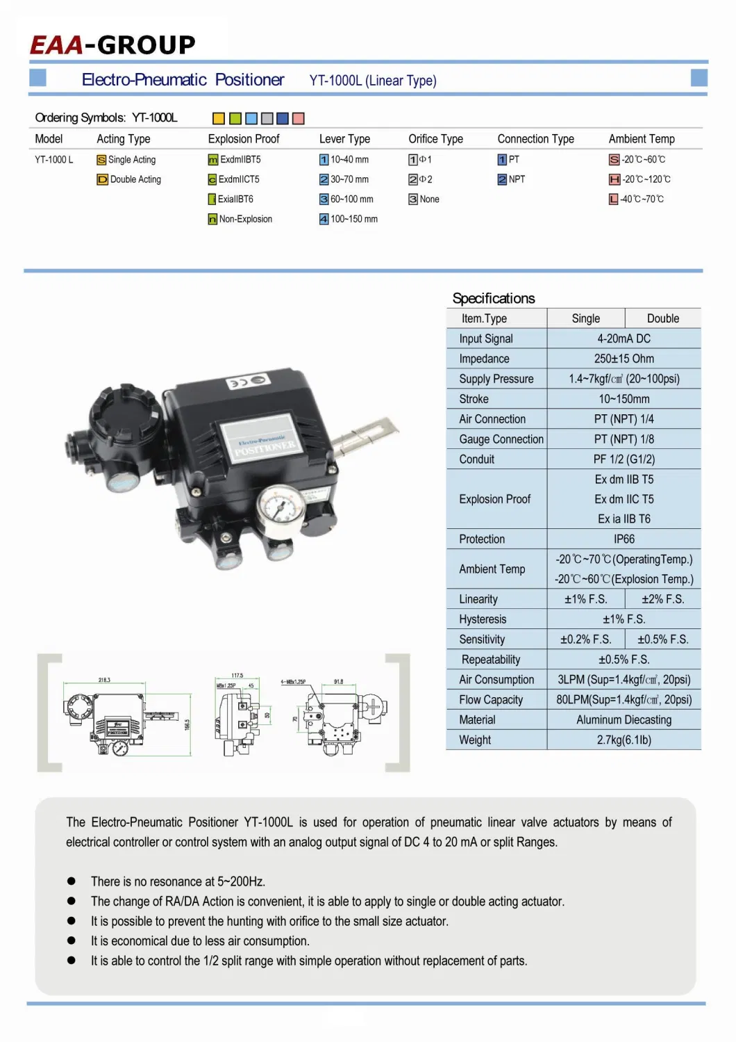 Rotork Ytc Electro Pneumatic Valve Positioner China Factoryc