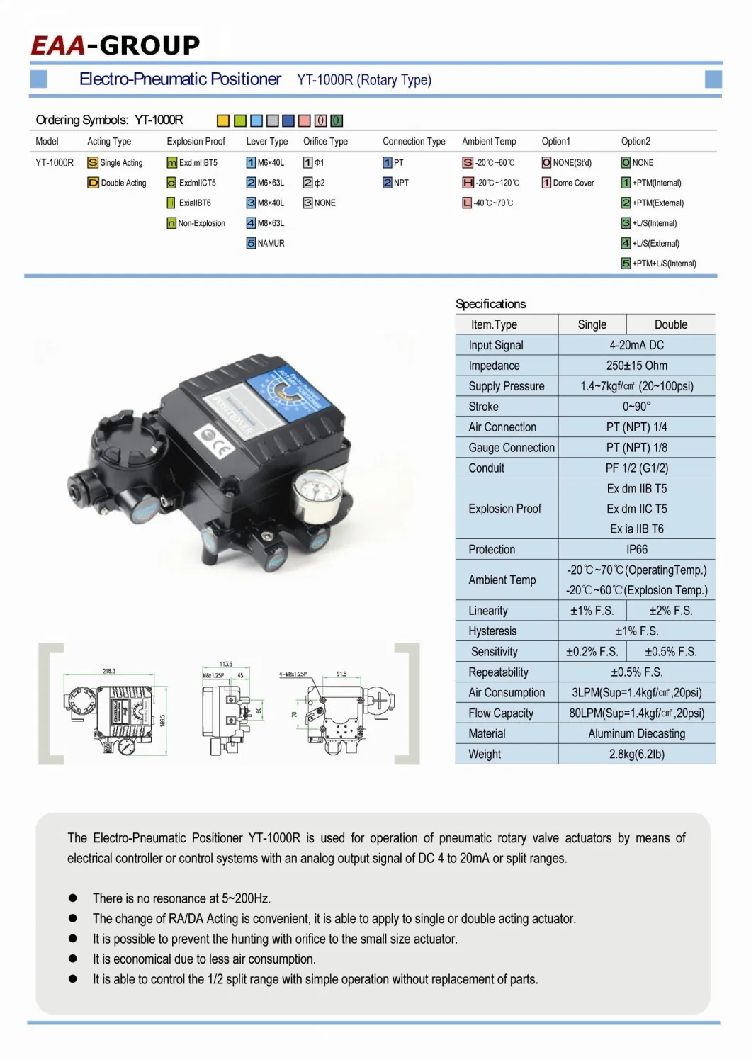 Rotork Ytc Electro Pneumatic Valve Positioner China Factoryc